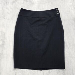 Taylor Brooke Skirt Womens‎ 10 Black Twill Pencil Knee Length Stretch Zip Office